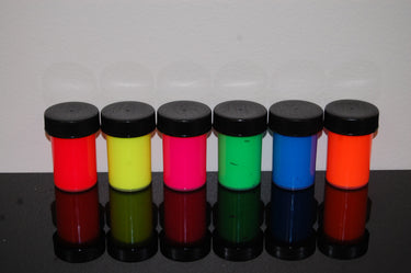 Blacklight Reactive Fluorescent Acrylic Paints 6 Pack 3/4 Ounce Jars
